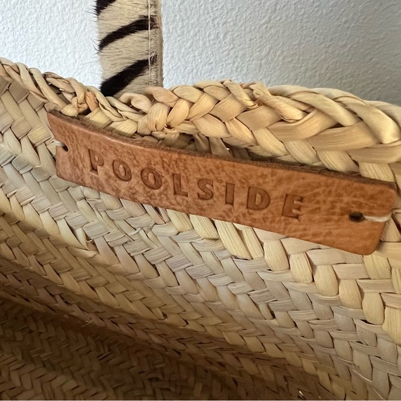 POOLSIDE Medium Beach Tote Palm Springs Personalized Zebra Handle - Picture 3 of 6